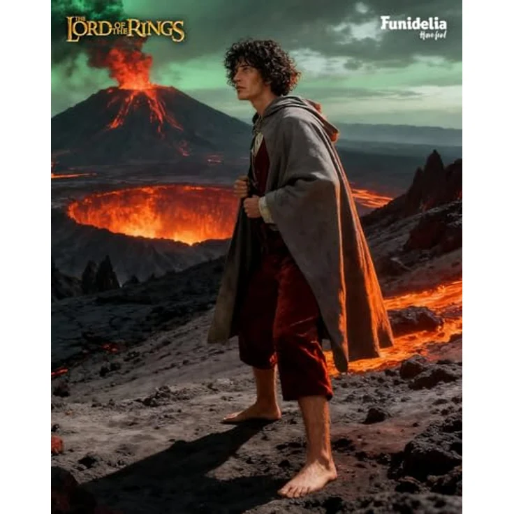 Funidelia Offizielles Frodo Kostüm - Der Herr der Ringe für Herren, Grau/Silber, Hemd mit Weste, Hose, Umhang, Ring, Größe L – Bild 4