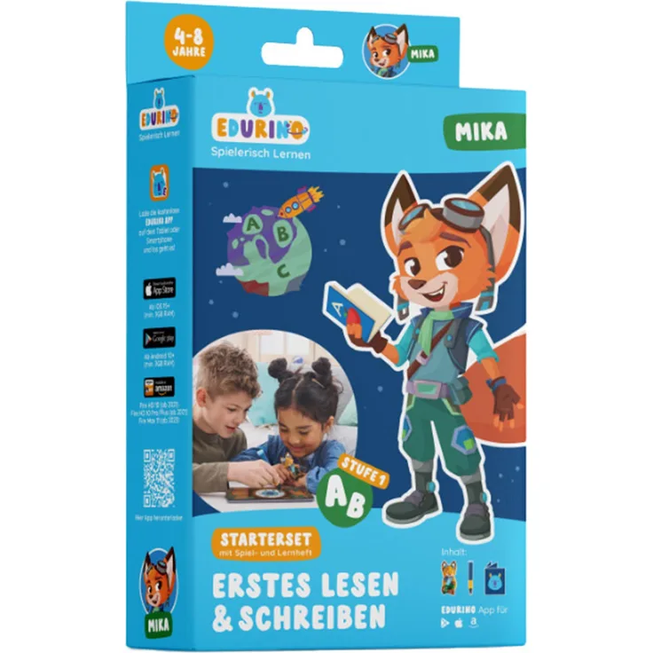 Edurino Starterset Mika, digitales Lernspiel mit haptischer Figur und Eingabestift, Deutsch