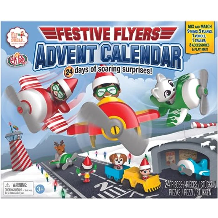 HCM-Kinzel Elf Adventskalender mit Spielmatte und 24 Minifiguren, Flughafen-Design – Bild 1