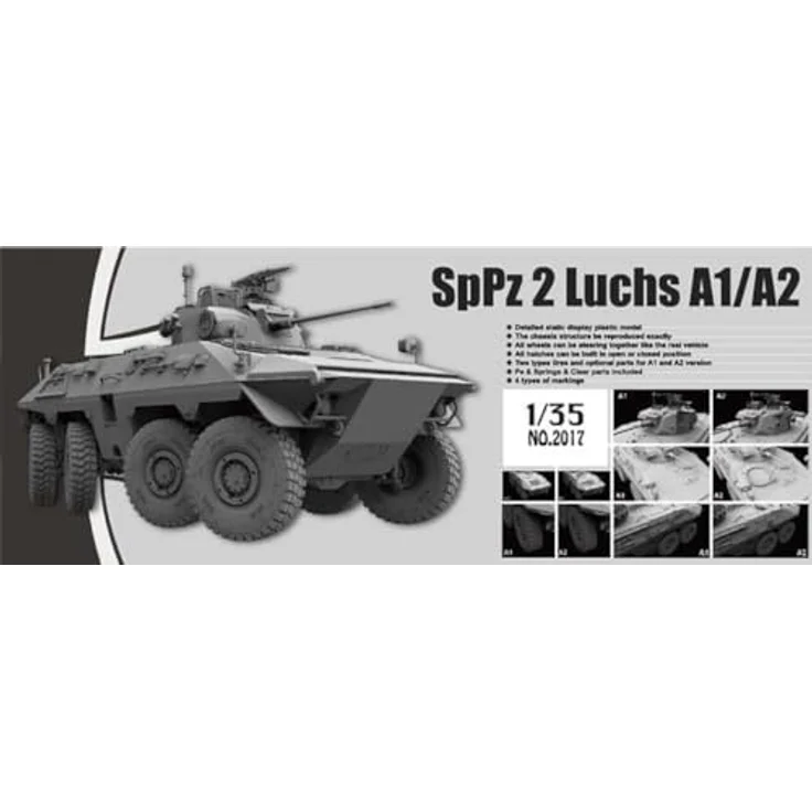 Takom SpPz 2 Luchs A1/A2, 1:35 Modellfahrzeug-Bausatz, 2 in 1 mit hochdetaillierten Komponenten – Bild 2