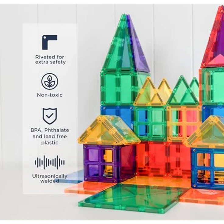Connetix Magnetspielbausteine Rainbow Creative Pack, pädagogisches Lernspiel mit verstärkten Magneten (Open Play, 102 Teile), ab 3 Jahren – Bild 3