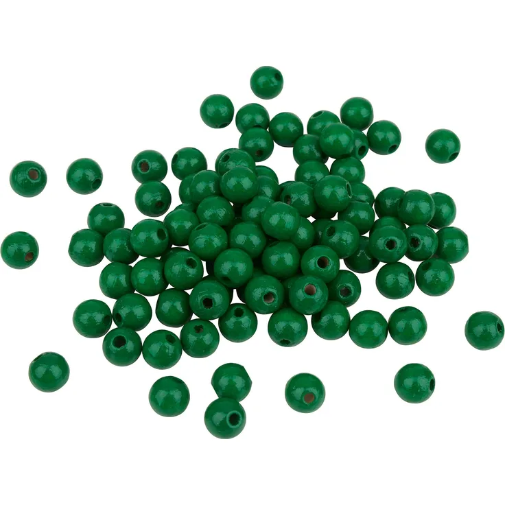 Knorr Prandell Bastelperlen, 85 Stück, Ø 8 mm, speichelecht, lackiert, Buchenholz