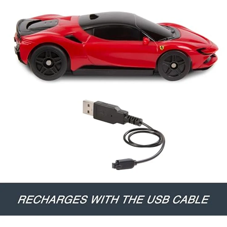 Hot Wheels Ferngesteuertes Spielzeugauto Ferrari SF90 Stradale Assetto Fiorano, Maßstab 1:64, mit Beschleunigerknopf und 2,4 GHz Frequenz – Bild 3