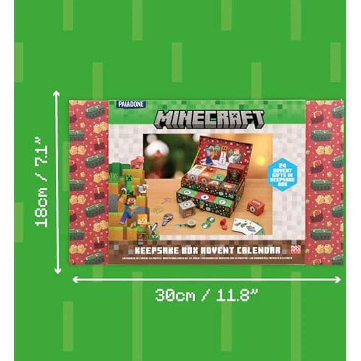 Paladone Minecraft Erinnerungsbox Adventskalender, 24 Überraschungen mit Schreibwaren & Geschenken für Gamer, offiziell lizenziertes Geschenk – Bild 3