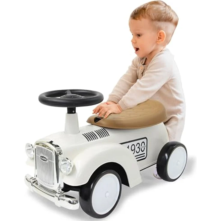 JAMARA 464010 Rutscher Classic Car-Kofferraum, Flüsterreifen, Scheinwerferattrappen, weiß – Bild 2