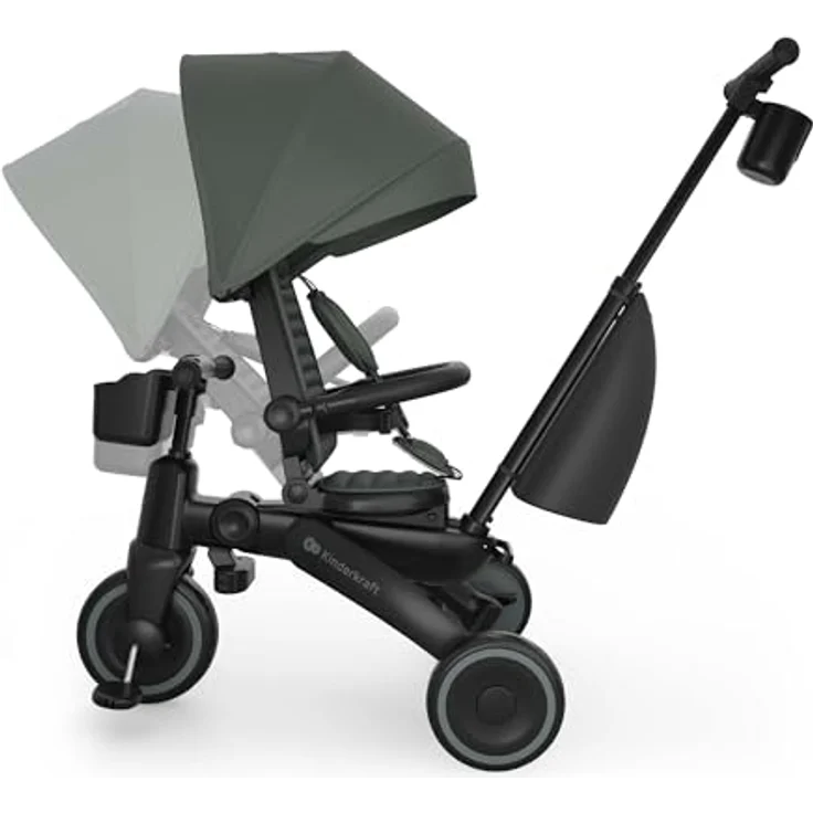 Kinderkraft Dreirad Jazz³, 6-in-1 System für Kinder von 9 Monaten bis 25 kg, drehbarer Sitz, abklappbares Verdeck, integrierter Stauraum – Bild 7