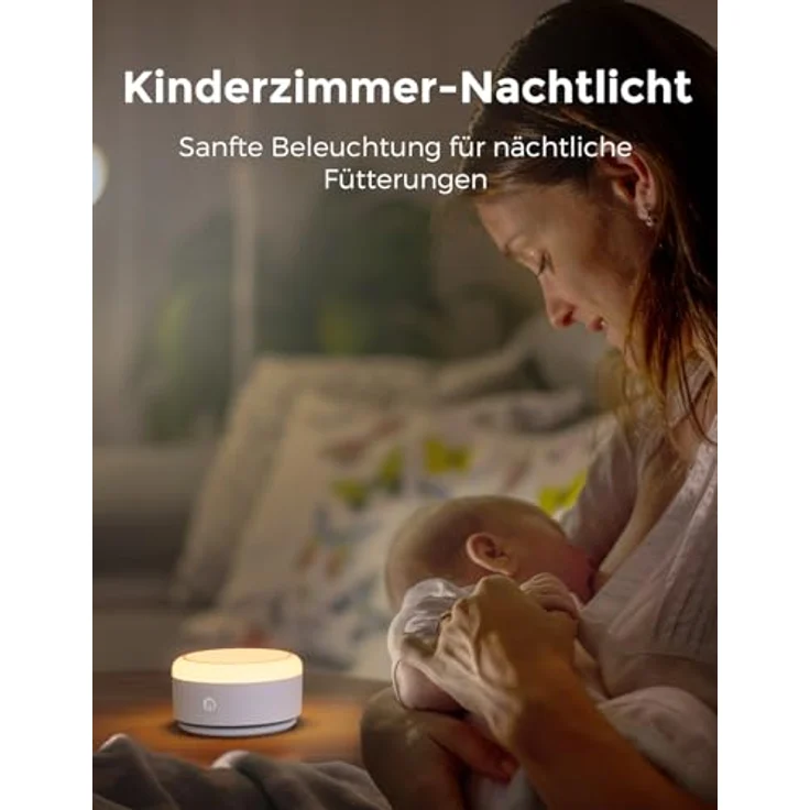 Momcozy Geräuschmaschine für Babys, Tragbare Einschlafhilfe mit 20 beruhigenden Geräuschen, Touch-Licht und Timer, Gelb – Bild 5