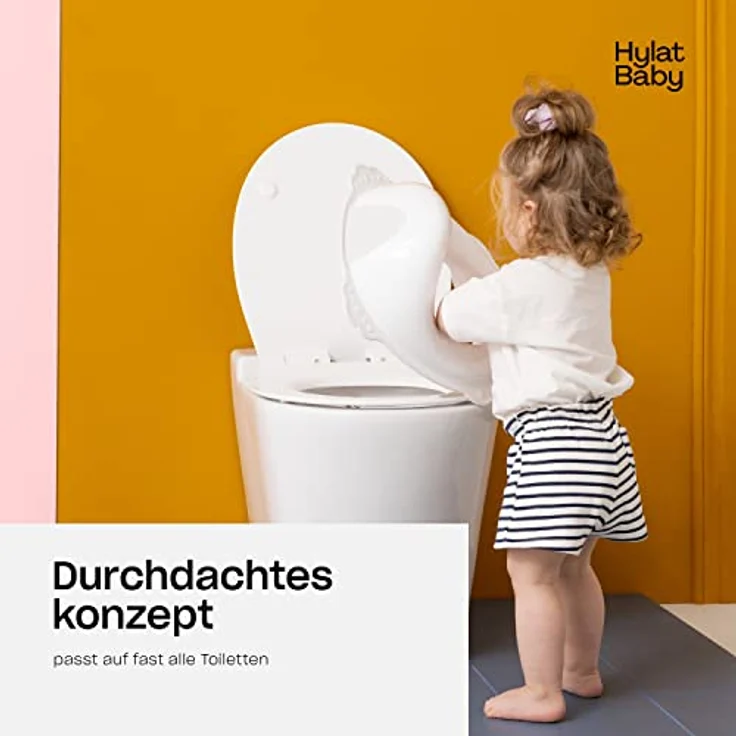 Hylat Baby Toilettensitz Kinder hilfreich beim Toilettentraining, für Mädchen und Jungen, solides Material, Antirutsch Gummi, Farbe:weiß, Motiv:Friends, Marke:Hylat Baby – Bild 3