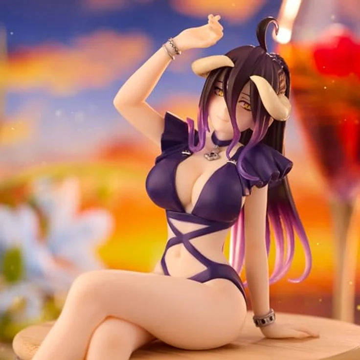 FuRyu Overlord Noodle Stopper Albedo, PVC Statue im Badeanzug, dunkelviolett, 16 cm – Bild 5