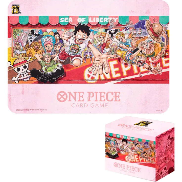 Bandai Namco Games One Piece Playmat & Card Case Set 25th Edition, 10 Karten mit Manga-Illustrationen, inkl. Kartenheft