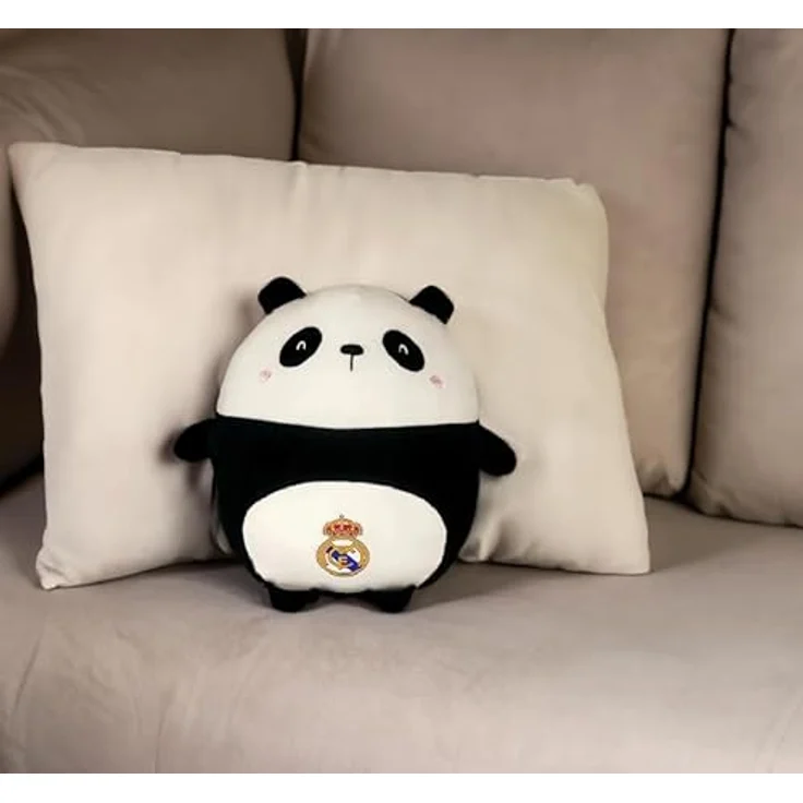 Real Madrid Panda-Plüschtier, weiches Squishy Design, 30 cm, beige – Bild 4