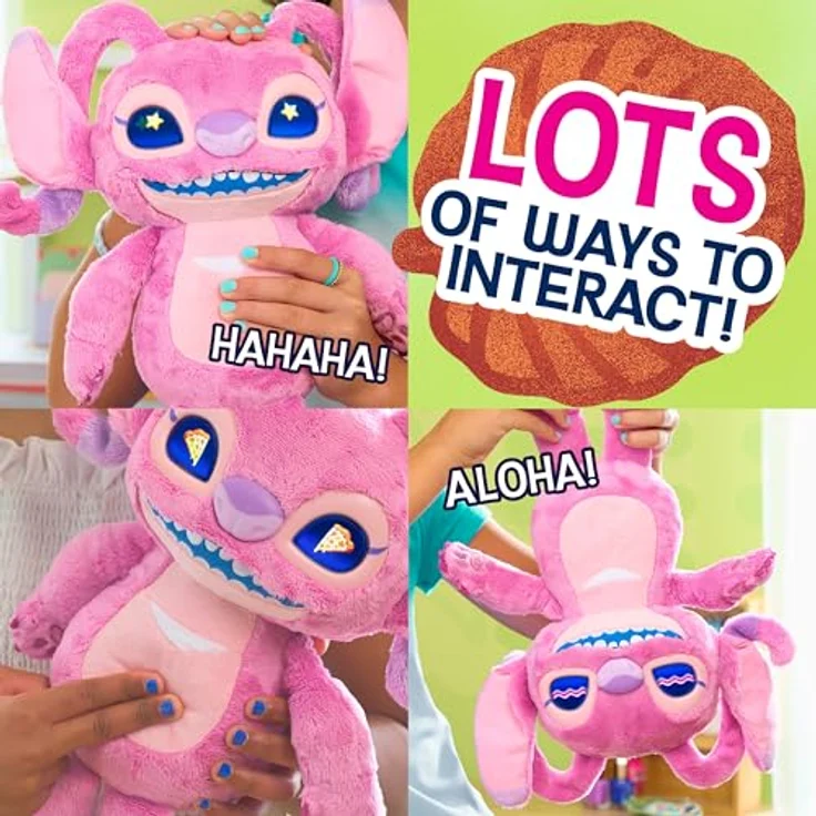 Just Play Disney Stitch Angel, 34 cm interaktives Plüschtier mit 50+ Sounds & Reaktionen, animierte LCD-Augen, für Kinder ab 3 Jahren – Bild 3