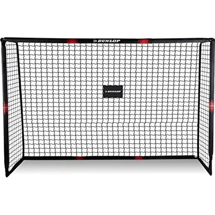 Dunlop Fußballtor - 240 x 160 x 85 cm - Metall - Fußballtrainingszubehör für alle Altersgruppen - Einfache Montage - Schwarz/Rot – Bild 1