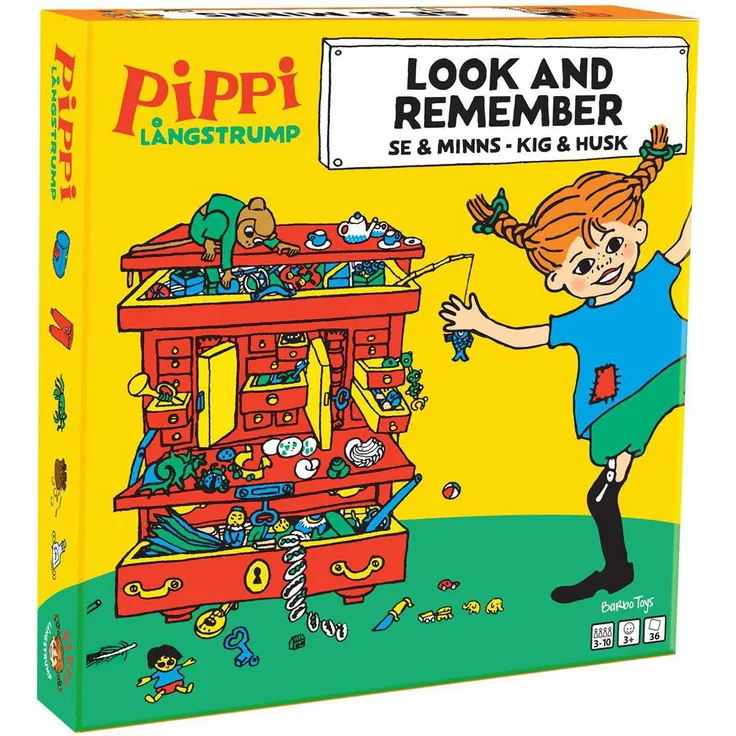 pippi Pippi, schau und erinnere dich, Brettspiel zur Gedächtnisförderung für Kinder ab 3 Jahren
