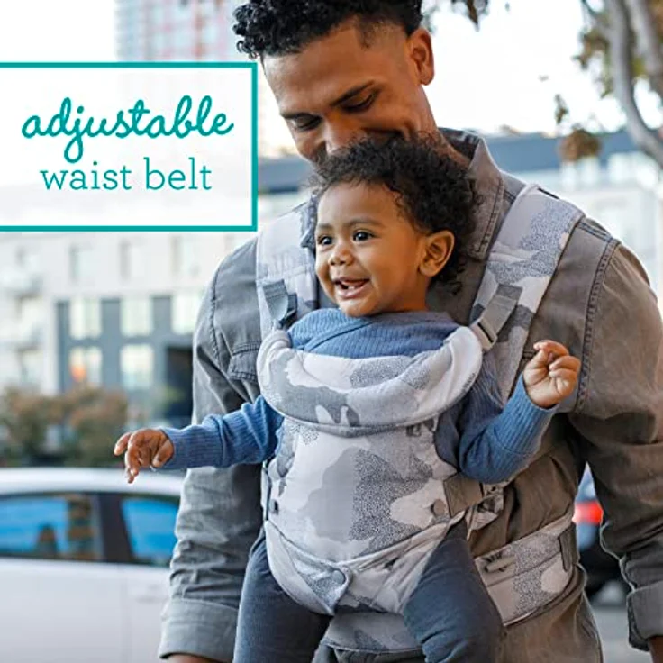 Infantino BKids Babytrage Flip Advanced, Blue Camo, 4-in-1 Rückentrage für Babys von 3,6 - 14,5 kg mit verstellbarer Sitzbreite – Bild 5