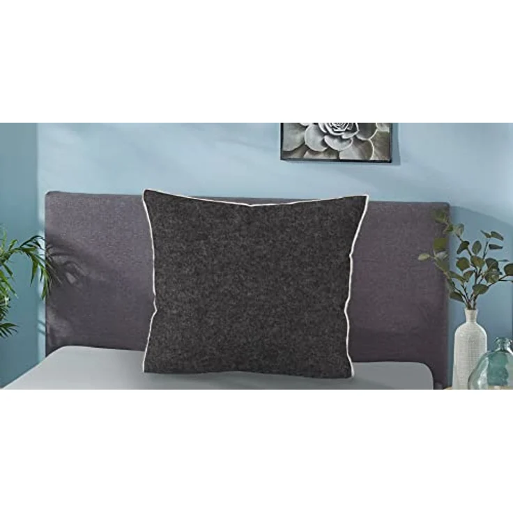 biberna 0840500 Wende-Bettwäsche Kopfkissenbezug Melange-Flanell 1x 80x80 cm, titanium – Bild 5