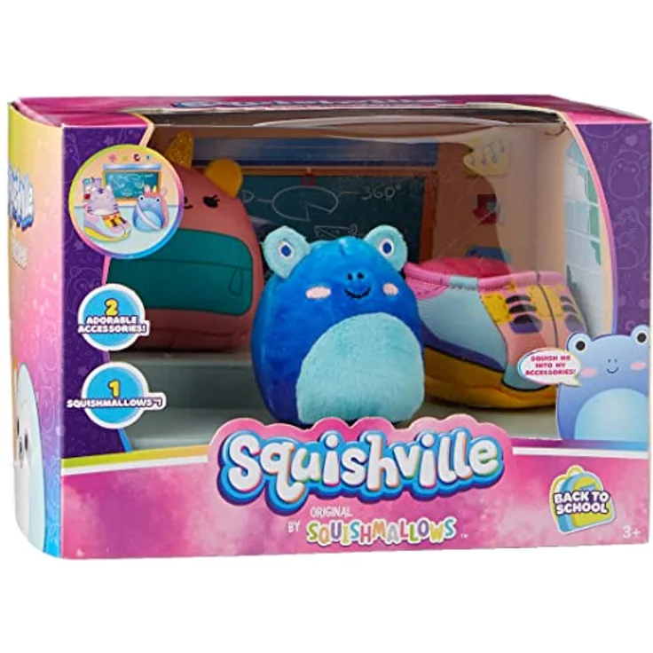 Squishville SQM0319 Back to School Set – 5 cm Plüsch und Zubehör, Mehrfarbig