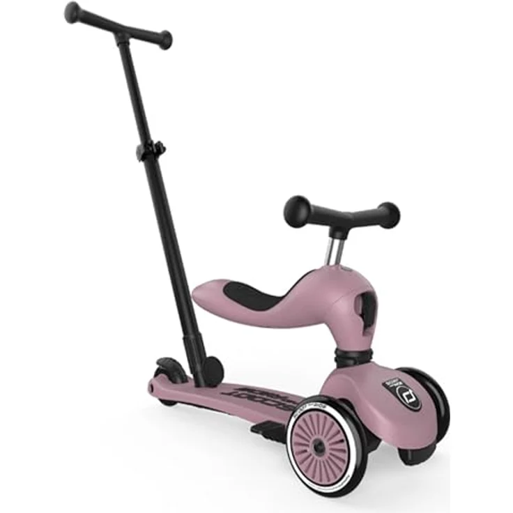 Scoot & Ride Highwaykick 1 Push and Go Kickboard mit Sitz Kinderroller Scooter 2in1 Laufrad mit Lenkstange ab 1 2 Jahren mitwachsend Höhenverstellbar werkzeuglos (Wildberry) – Bild 1