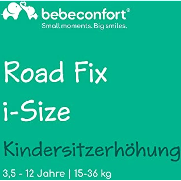 Bebeconfort Road Fix i-Size Sitzerhöhung, ISOFIX-Kindersitz, i-Size-Kindersitz, ab 3,5 Jahre bis zu 12 Jahren, 15-36 kg, 100-150 cm, Black Mist – Bild 2