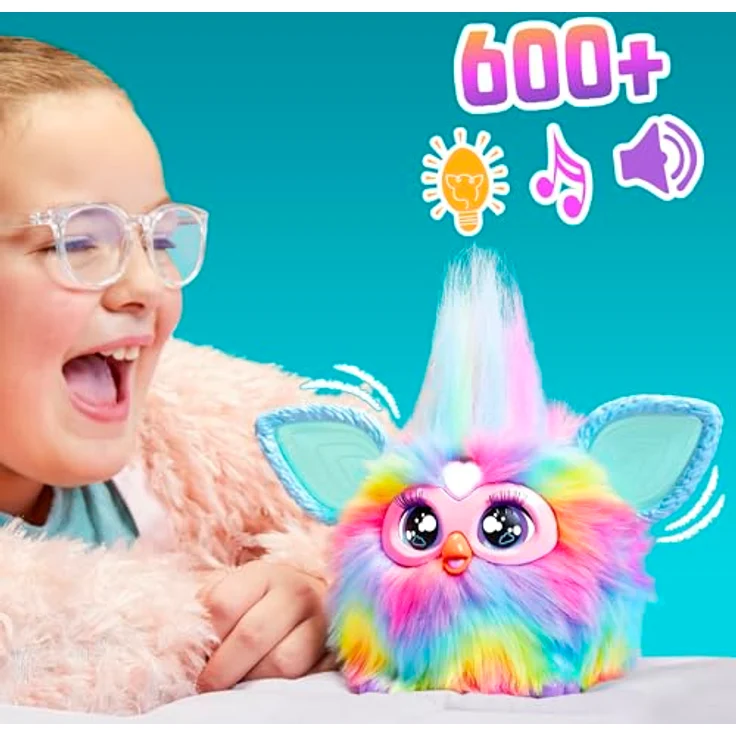Hasbro Furby Tie Dye Elektronisches Plüschtier für Jungen und Mädchen ab 6 Jahren, mit Geräuschen, Lichtern und 5 Sprachmodi, Sammlerstück, Mehrfarbig – Bild 4