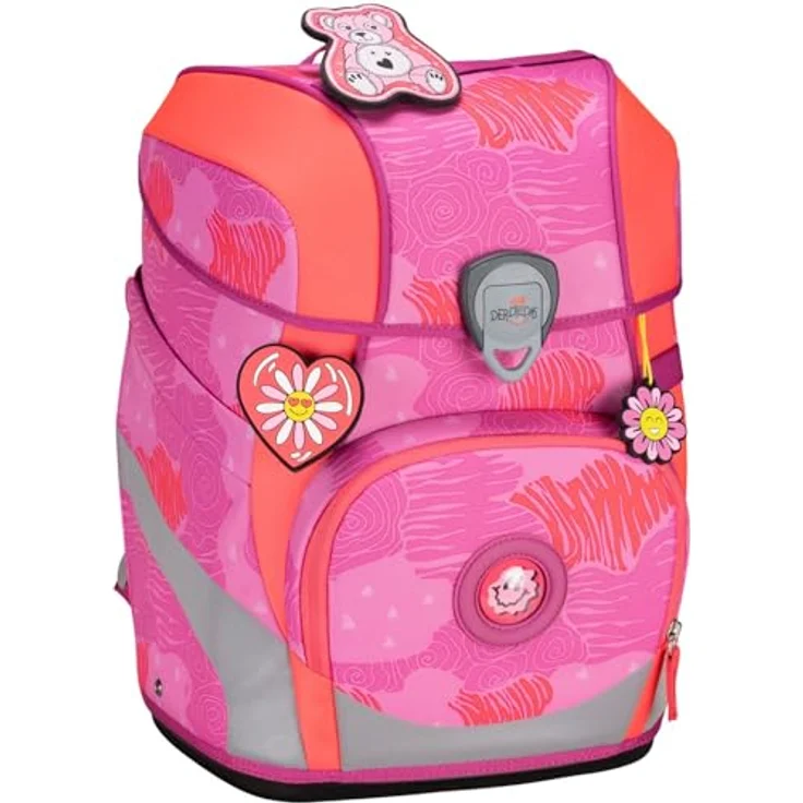 DerDieDas ErgoFlex Tiny Schulranzenset 5-teilig Roses - Ergonomisch geformt, atmungsaktive Gurte, inkl. Mäppchen und Sportbeutel – Bild 3
