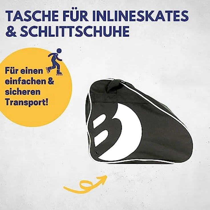 Best Sporting Sporttasche für Inlineskates und Schlittschuhe, mit verstellbarem Trageriemen, attraktives Design in Weiß – Bild 3