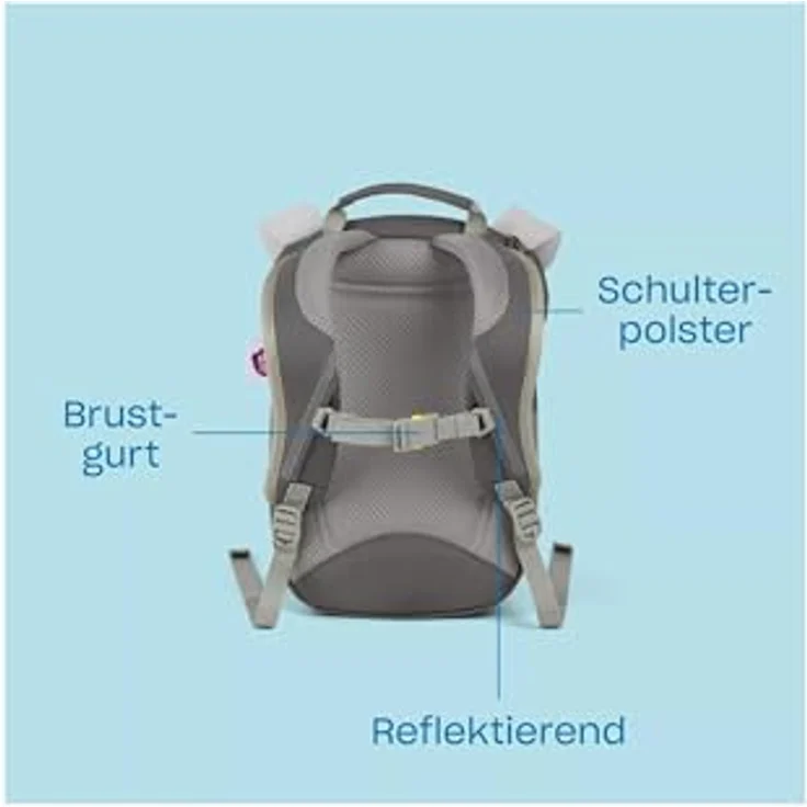 Affenzahn Kleiner Freund Kindergarten-Rucksack Ergonomisch Reflektierend Ziehzunge mit Namensschild Tukan - Lila – Bild 3