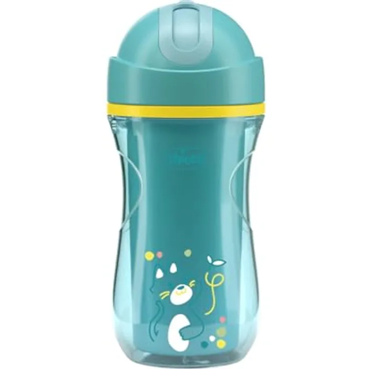 Chicco Sport Trinklernbecher 266 ml, Antitropf, Silikonhalm, BPA-frei, Hellblau, ab 14 Monaten