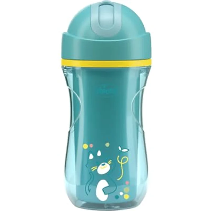 Chicco Sport Trinklernbecher 266 ml, Antitropf, Silikonhalm, BPA-frei, Hellblau, ab 14 Monaten – Bild 1