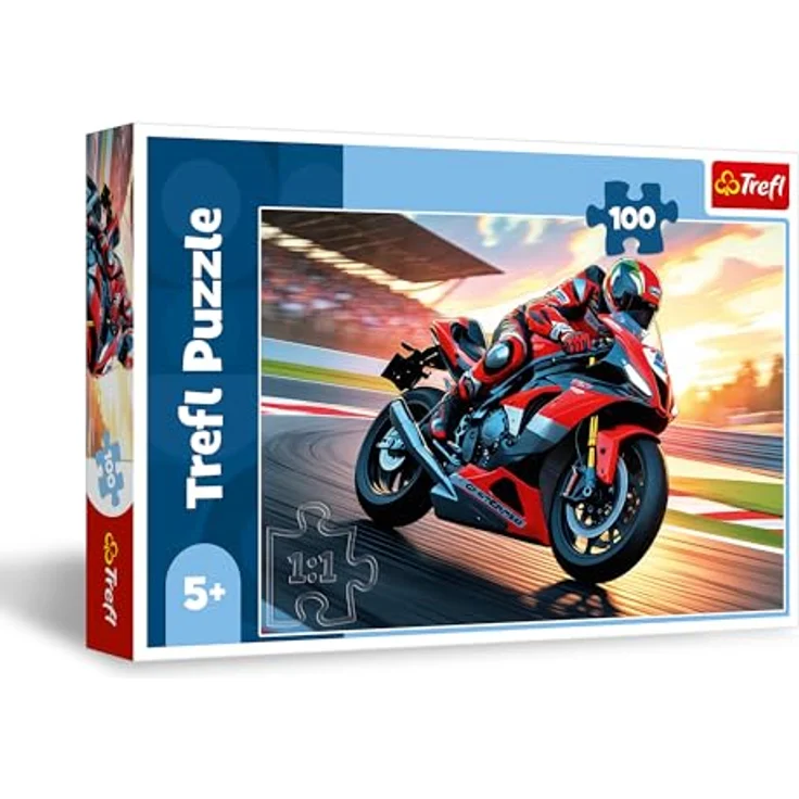 Trefl Schnelles Motorrad Puzzle 100 Teile, Fördert Konzentration und Kreativität, Bildformat 410 x 275 mm, Für Kinder ab 5 Jahren – Bild 1