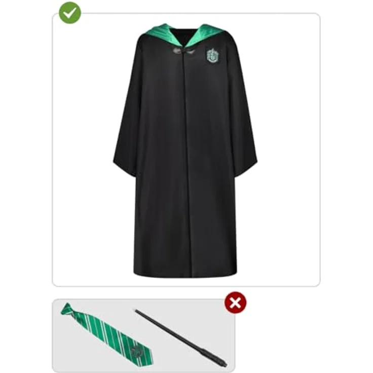 Funidelia Slytherin Harry Potter Kostüm 100% OFFIZIELLE für Herren und Damen Größe M Hogwarts, Zauberer, Film und Serien - Bunt, Zubehör für Kostüm – Bild 4