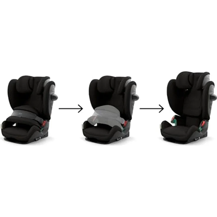 Cybex Pallas G3, 2-in-1 Kindersitz (15 Monate - 12 Jahre) mit 25% weniger Nackenverletzungen, Magic Black – Bild 4