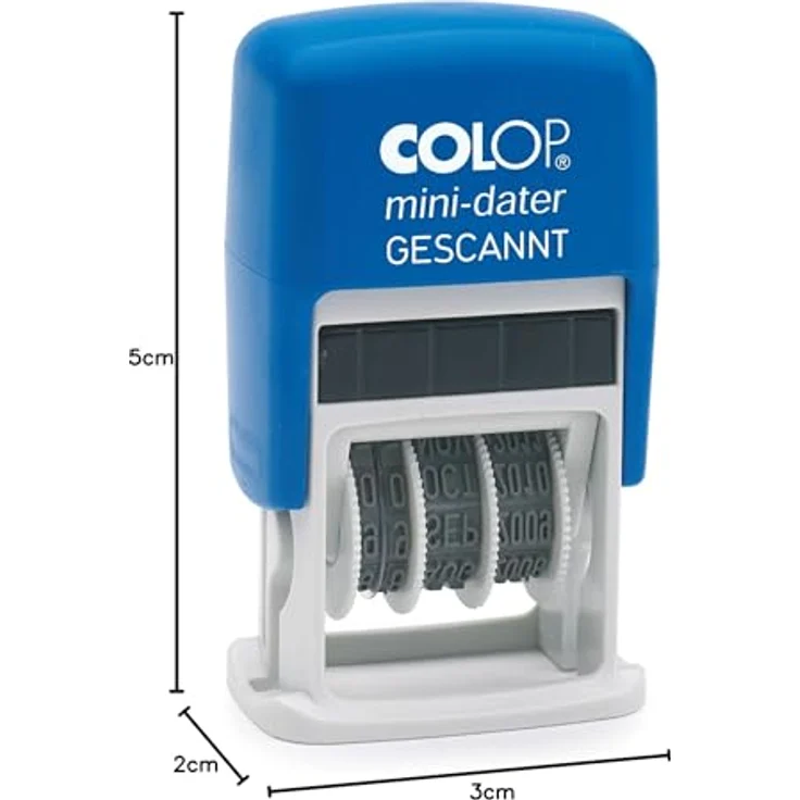 COLOP Stempel Datumstempel mit Text selbstfärbend blau rot, Mini-Dater S 160/L1 - Lagertextstempel mit Texteingabe – Bild 10