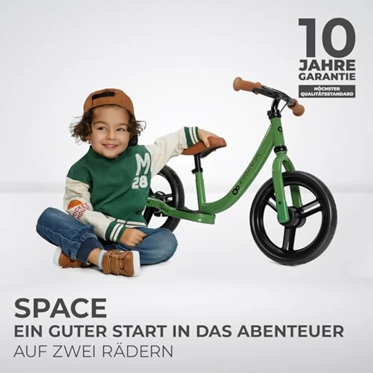 kk Kinderkraft SPACE2 Laufrad, Kinderlaufrad mit Höhenverstellbarem Sattel, 12 Zoll Räder, Metall, ab 2 Jahre, Modernes Design – Bild 2