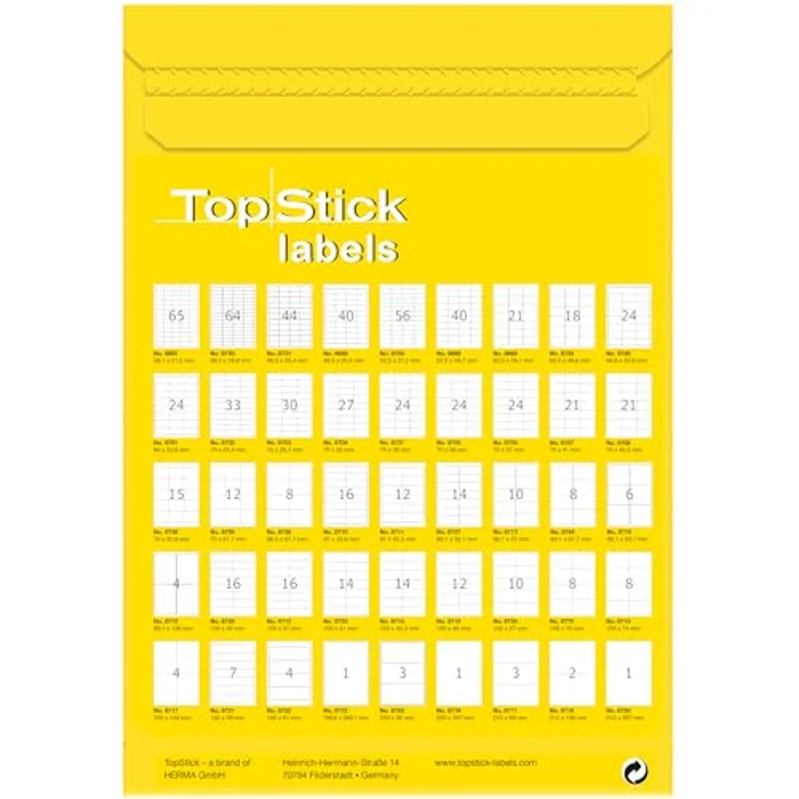 TopStick 8771 Universal Etiketten, selbstklebend, 3000 Stück, matt, bedruckbar, 210 x 99 mm, weiß – Bild 4