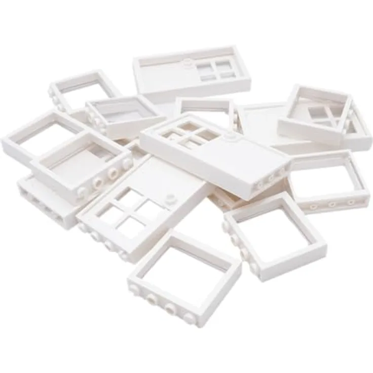 Stein-Experte Lego City Fenster- & Tür-Set (15-teilig) – Perfekt für Deine Kreationen! in Weiß