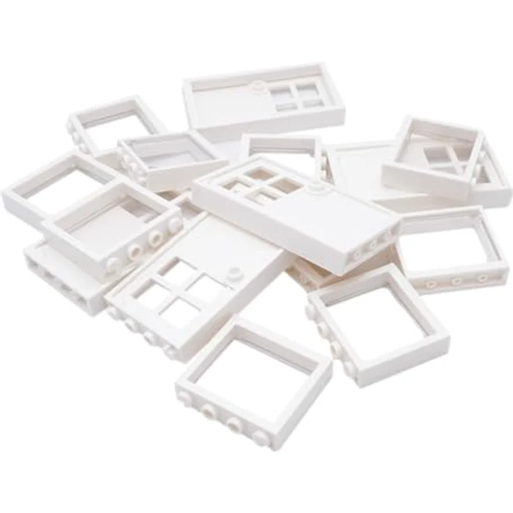 Stein-Experte Lego City Fenster- & Tür-Set (15-teilig) – Perfekt für Deine Kreationen! in Weiß – Bild 1