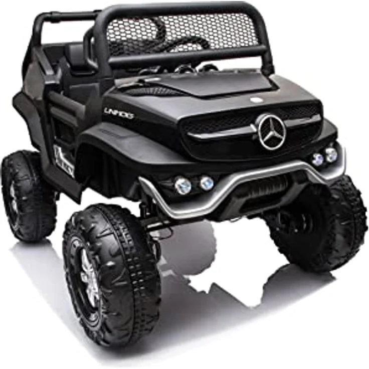 FINOOS Kinder elektroauto Mercedes Unimog 12V Elektroauto für Kinder mit 2,4 Ghz Fernbedienung, LED Beleuchtung und 4x4 Allrad, 1-5 Jahre (Schwarz) – Bild 2