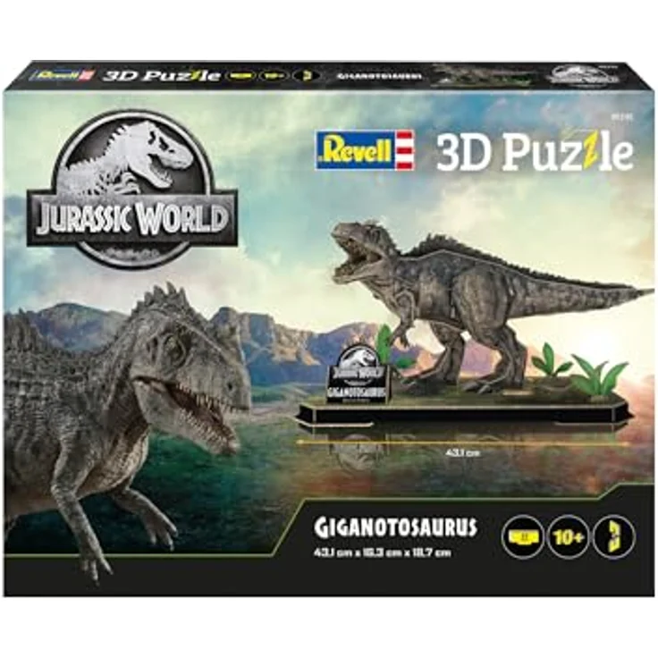 Revell Jurassic World - Giganotosaurus 3D-Puzzle, leicht zusammenzubauendes Modell mit Dioramaplatte, ideal für Dinosaurier-Fans – Bild 2