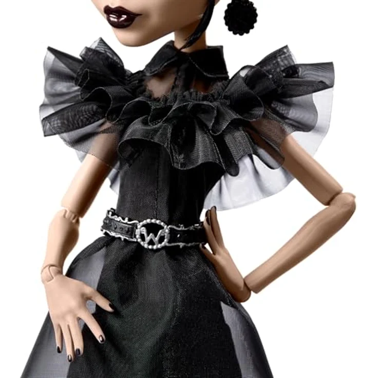 Mattel® Anziehpuppe Monster High x Wednesday Addams Raven Dress Skullector Doll, Gothic-Stil, Nevermore Academy-Uniform, Schwarz – Bild 3