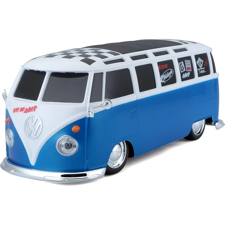 "Maisto Tech RC-Auto Ferngesteuertes Auto - VW Van Samba (blau/weiß, Maßstab 1:24), Pistolengriff-Fernsteuerung"