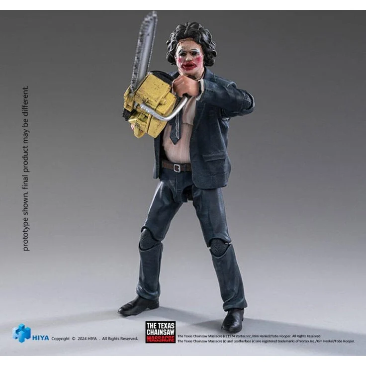 Hiya Toys Texas Chainsaw Massacre (1974) Exquisite Mini Actionfigur 1/18 LeatherFace - Pretty Woman Mask, 11 cm, detailreich mit Zubehör in Fensterbox