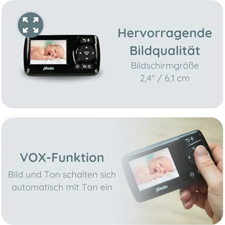 Alecto - Video-Babyphone DVM71BK mit Farbdisplay - schwarz – Bild 5