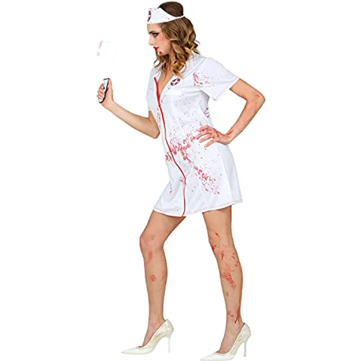 W WIDMANN MILANO Party Fashion - Kostüm Zombie Krankenschwester, XL, Blutflecken, Halloween – Bild 3