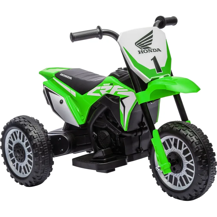 HOMCOM Elektro-Kindermotorrad 6V Kinder-Elektromotorrad, Honda CRF450RL, Offiziell lizenziert, für 18-36 Monate, Grün