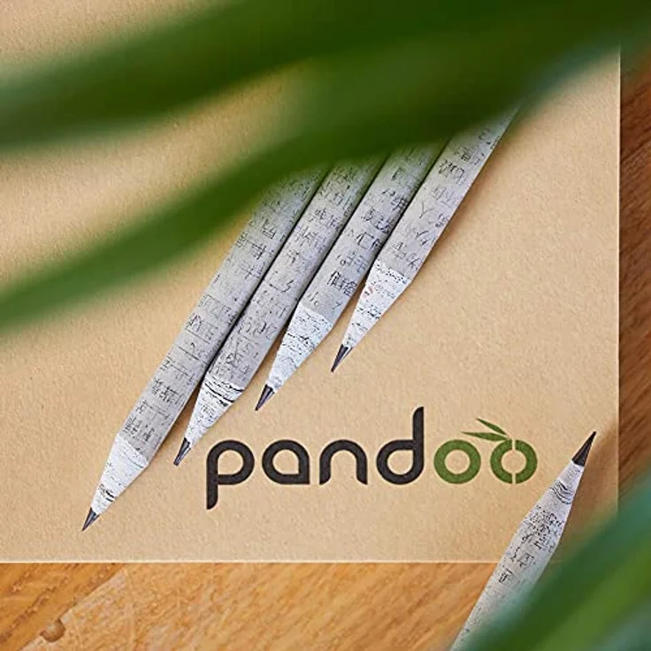 pandoo Bleistift 12-tlg, umweltfreundliche Bleistifte aus recyceltem Zeitungspapier, grau – Bild 2