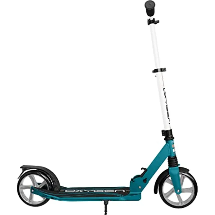 Skids Control Oxygen 2-Rad Kinderroller, Faltbar mit Fußbremse, Schwarz/Blaugrün aus Aluminium