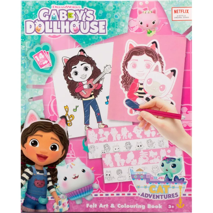 Canenco Gabby's Dollhouse - Malbuch - Filz & Malkunst, geeignet für kreative Kinder ab 3 Jahren