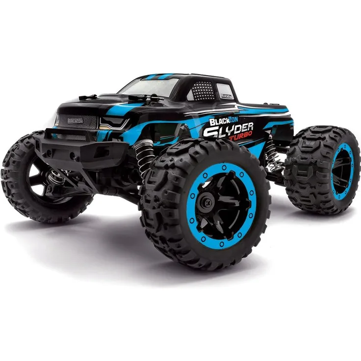 Blackzon Slyder MT Turbo 1/16 4WD 2S Brushless, RC Monstertruck mit 34 km/h Höchstgeschwindigkeit, blau
