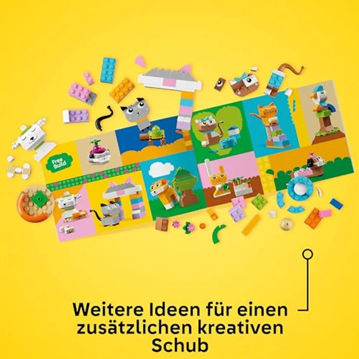 LEGO Classic Kreative Tiere, Box mit bunten Steinen, Baue Spielzeug-Tierfiguren aus Bausteinen wie Hund, Katze, Hase, Hamster und Vogel, Konstruktionsspielzeug für Jungs und Mädchen ab 5 Jahren 11034 – Bild 5